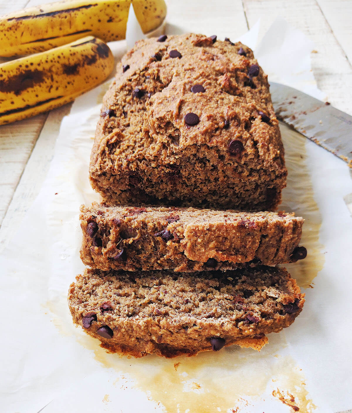 sugar free oil free choclate chip banana bread