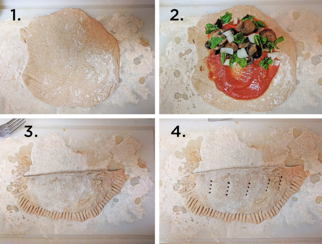 whole wheat calzones vegan