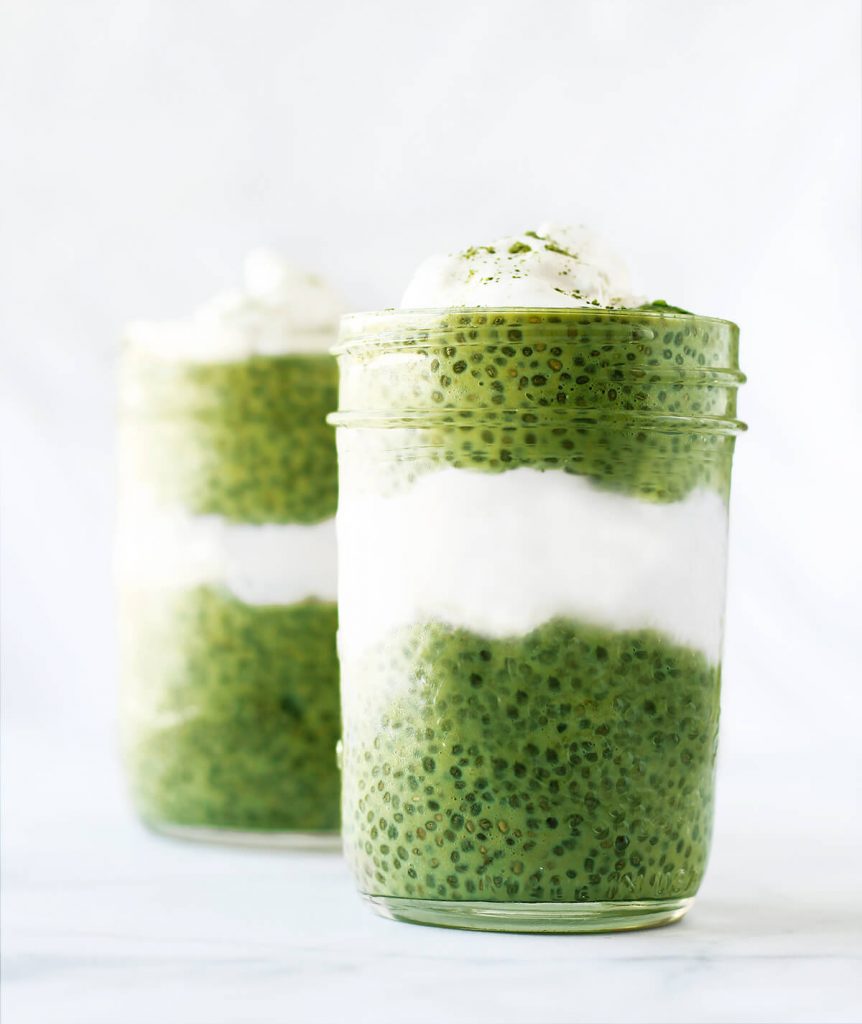 sugar free matcha chia seed pudding